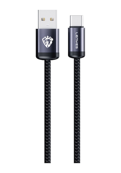 Lenyes Lc537 Usb-a To Type-c Örgü Tasarımlı Hızlı Şarj Özellikli Data Ve Şarj Kablosu 10w 1m Siyah Siyah