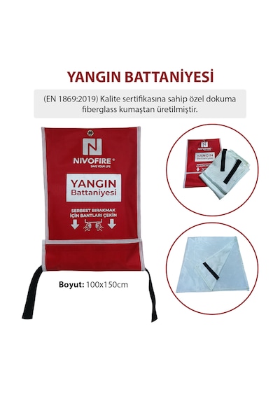 Yangın Battaniyesi 100x150cm Yangın Battaniyesi 100x150cm