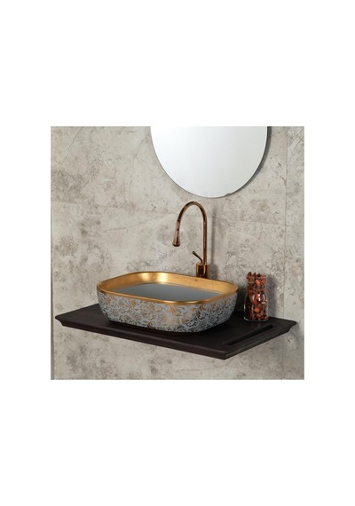 Eh-4290mgr Tezgah Üstü Porselen Lavabo Gri