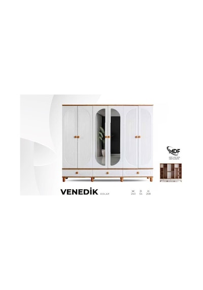 Venedik Mdf 6 Kapılı Dolap