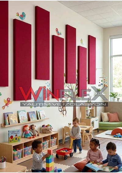 Akustik Kumaş Kaplı Panel-60x240cm Kırmızı