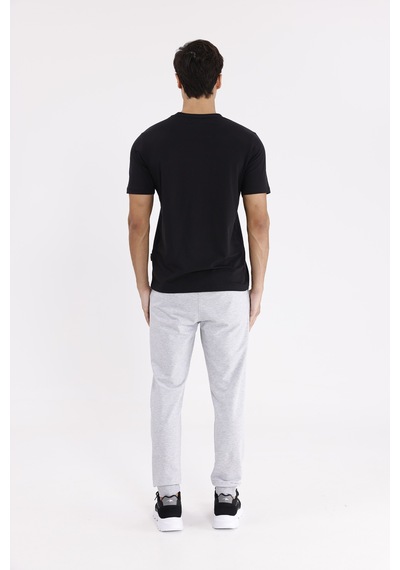 Esnek Bel Lastikli Yan Cepli Arka Cepli Daralan Paça Minimal Logo Detaylı Konforlu Spor Eşofman Altı Grey