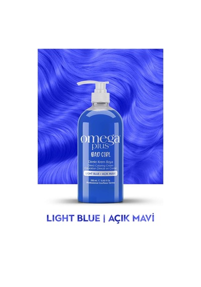 Omega Plus Bad Girl Açık Mavi Amonyaksız Renkli Saç Boyası 250ml