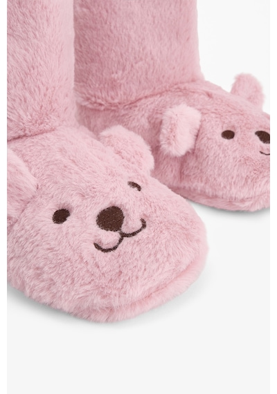 Diğer Lila Happy Bear Hayvan Nakışlı Ev Botu