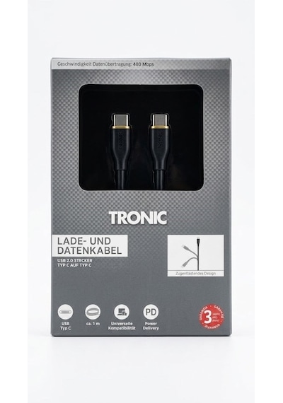 Tronic Type-c To Type-c Hızlı Şarj Ve Veri Kablosu - Pd Destekli 1 Metre Kablo 480 Mbps