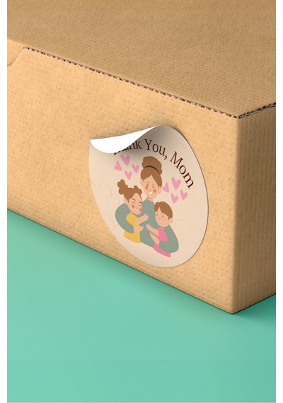 Thank You Mom Anne Çocuk Sticker 3x3cm St2392 Çok Renkli