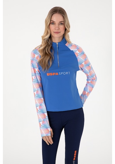 U.S. Polo Assn. Kadın İndigo Fermuarlı Dik Yaka Sweatshirt 50300732-VR028