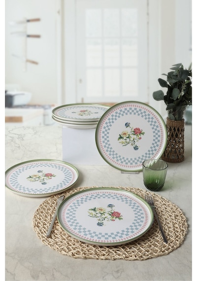 Keramika Rose Line Nordic Servis Tabağı 28 Cm 6 Adet 22911 Çok Renkli