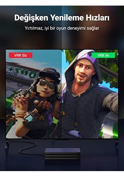 8k Hdmı 2.1 Kablo Desteği Hdr10 Earc Ps5 Için 3d Xbox S Monitör Vb 1m Gri Diğer