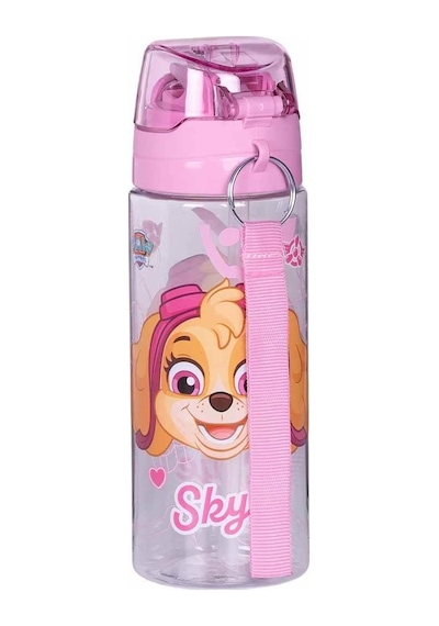 Paw Patrol Sky Suluk / Su Şişesi 500ml Pembe Özel Tritan Malzemeli Suluk Pipetli Çok Renkli