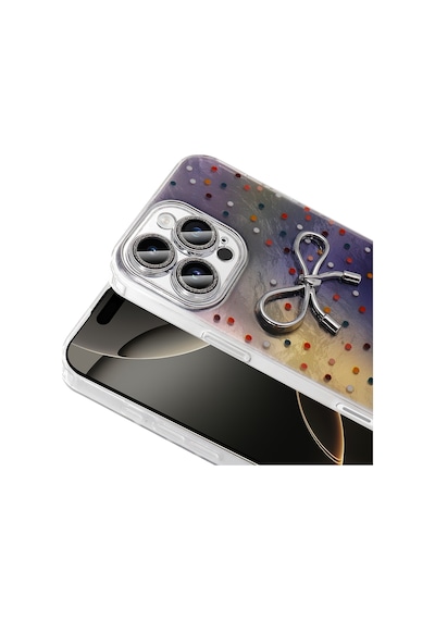 Apple Uyumlu iPhone 16 Pro Kılıf Kamera Korumalı Figürlü Zore Ponti Silikon Kapak Açık Pembe