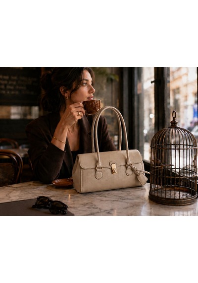 Housebags Jardin Elegance New Trend Omuz Çantası Vizon