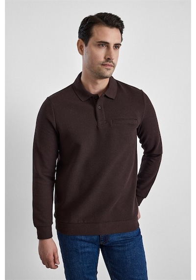 Süvari Koyu Kahve Regular Düz Fermuarlı Polo Yaka Sweatshirt Sw2013700028-kh9 Koyu Kahverengi Süvari Koyu Kahve Regular Düz Fermuarlı Polo Yaka Sweatshirt Sw2013700028-kh9 Koyu Kahverengi