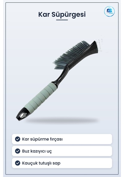 Araç Camı Kar Süpürgesi Buz Kazıyıcı Fırça 53 Cm Kauçuk Saplı Kış Diğer