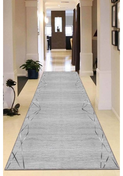 Gri Kaymaz Modern Kesme Rulo Özel Ölçülü Yolluk Ar1497n11