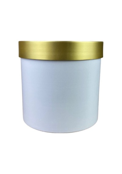 Cihan Çiçekçilik Gold Kemerli 30x30 Beyaz Saksı Çok Renkli