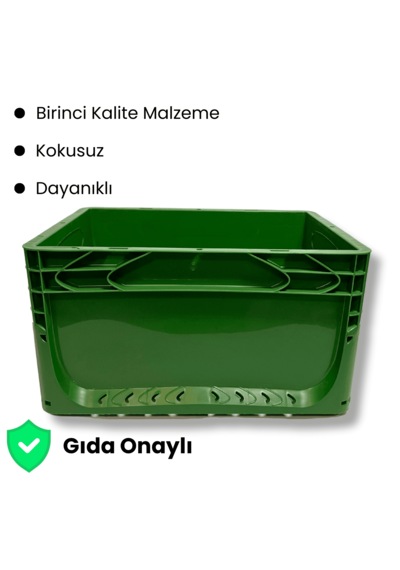 Alpbx 1.kalite Yeşil Plastik Kasa 40x30x22 Cm - Kutu 21 Litre