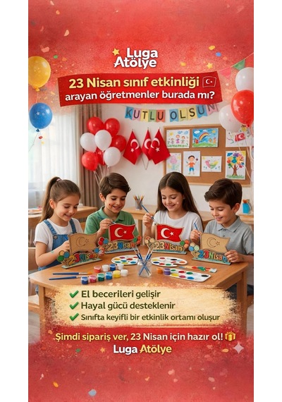 23 Nisan Ahşap Boyama Seti