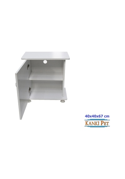 Kanki Pet 40 CM Mdf Akvaryum Beyaz Sehpa 40 x 40 x 67h CM