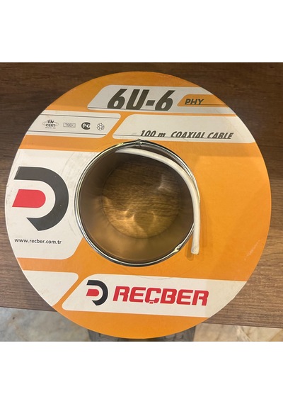 Reçber Rg U/6 Phy-pvc 1,02/4,60 Mm Uydu/anten Kablo 100 Metre