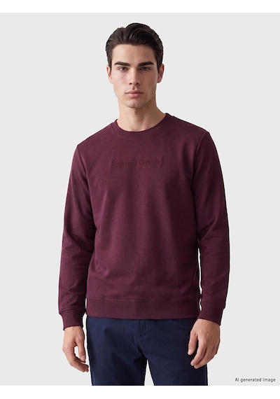 Lcwaıkıkı Classic Mürdüm Baskılı Erkek Kalın Sweatshirt