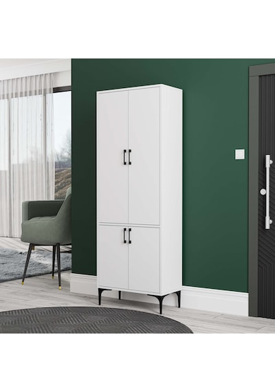 5030 Royal 4 Kapaklı 5 Askılı Portmanto Beyaz