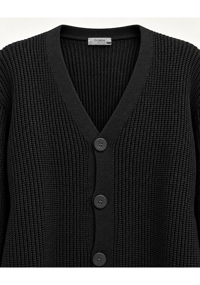 Classics Men Günsa Comfort Fit Erkek Tam Düğmeli Triko Ceket - 7833 Siyah Classics Men Günsa Comfort Fit Erkek Tam Düğmeli Triko Ceket - 7833 Siyah