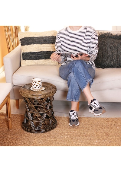 Şölen Rattan Sehpa&tabure 40x36 Cm. Kahverengi
