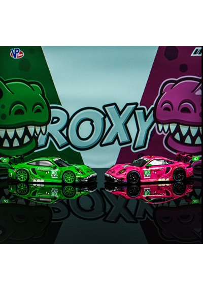 Star Race Rexy & Roxy Porsche 911 Gt3r Set 1/64 2li Pleksi Model