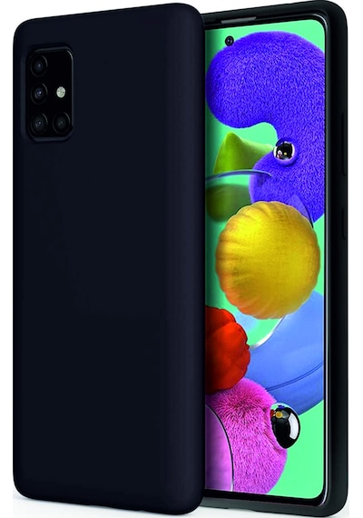 Samsung Galaxy Uyumlu A51 Kılıf Kamera Korumalı Silikon Rubber Arka Kapak Siyah