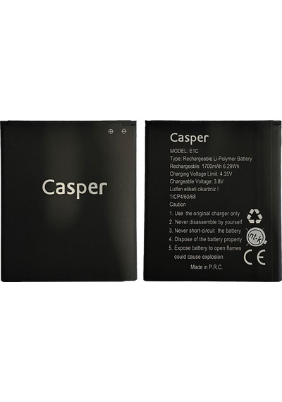 Teknonet Casper Via E1c Uyumlu 1700 Mah Batarya