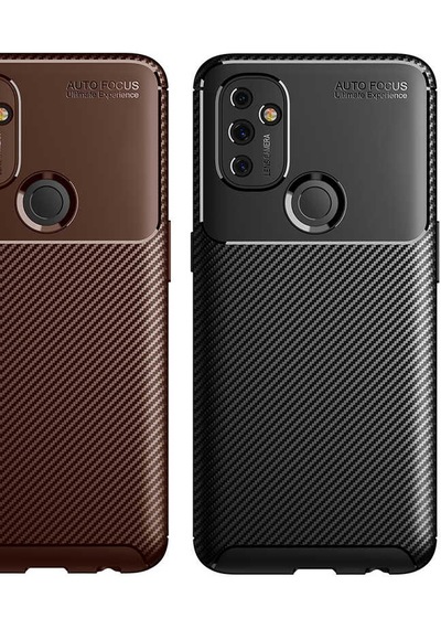 One Plus Nord N100 Kılıf Zore Negro Silikon Kapak Kahverengi
