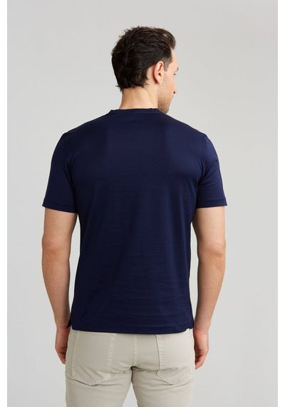 Bisse Erkek O Yaka T-shirt Lacivert Tsnos24y24101 D39 Lacivert