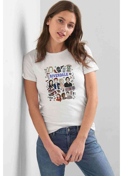 Riverdale Karm Draw Kadın Beyaz Tshirt