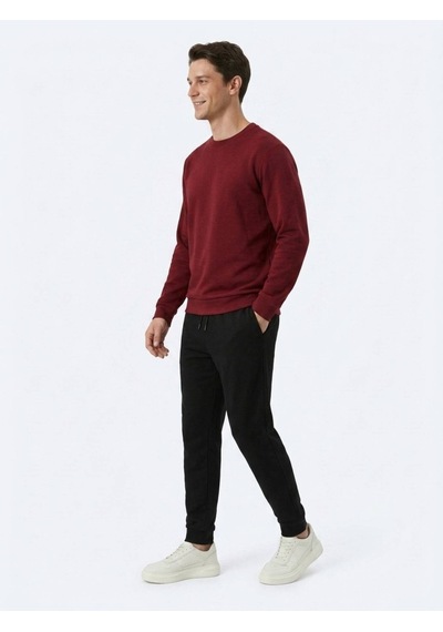 Kip Bordo Düz Sweatshırt