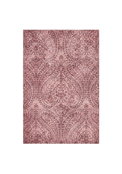 Kartela Halı Paisley Halı Kaymaz Taban Makinede Yıkanabilir Halı Gül Kurusu - 80 X 120 Cm