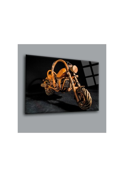 Ahşap Motor Araba Cam Tablo Pct0222 Otomobil Temalı Dekoratif Duvar Tablosu, Ofis, Garaj Ve Genç Odası Dekoru,