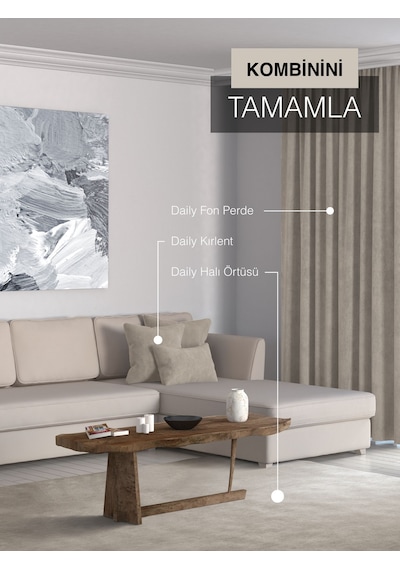 Br Perle Home Daily Series Taş Rengi Kırlent Yastık Kılıfı Taş