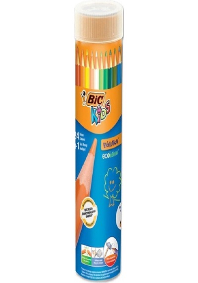 Bic Kids Evolution Metal Tüp 24+1 Renk Kuru Boya Kalemi