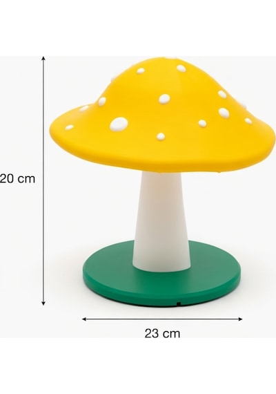 Dekoratif Mantar Gece Lambası - 3d Tasarım Estetik Oda Dekoru - Hediyelik Masa Lambası Mood Light Sarı