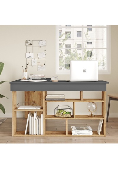 Corner Kitaplık Raflı Çalışma Masası Çam-antrasit Cor5-aa Atlantik Çam - Antrasit Corner Kitaplık Raflı Çalışma Masası Çam-antrasit Cor5-aa Atlantik Çam - Antrasit