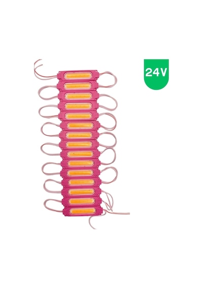 24 Volt 2 Watt Pembe Cob Led Modül Ip65 10 Adet Modül