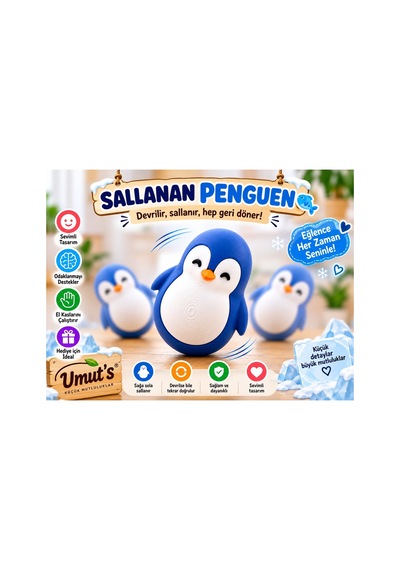 Zıpzıp Penguen Pengu Oyuncağı - Sevimli Tasarım - Süpriz Renk - 1 Adet - Çok Eğlenceli