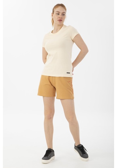 Maraton Sportswear Regular Kadın Basic Koyu Bej Şort 20850-koyu Bej Koyu Bej