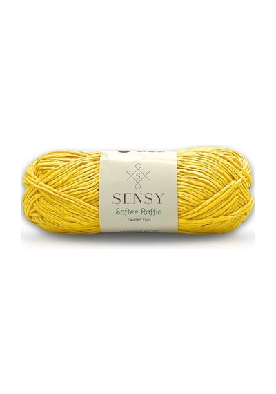 Premium Softee Raffia Yumuşak Rafya İpi Kağıt İpi El Örgü İpi Hobi İpi Supla İpi Çanta İpi Sarı