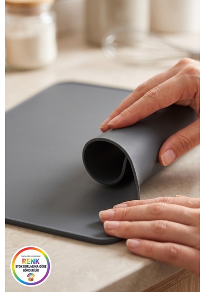 Silikon Pişirme Matı Fırın Tepsisi Kaymaz Kurabiye Pişirme Kağıdı Alternatifi 40x30 Cm Çok Renkli