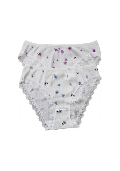 12 Adet Özten Bayan Pamuklu Çiçekli Dantelli Bikini Külot 221 Çok Renkli