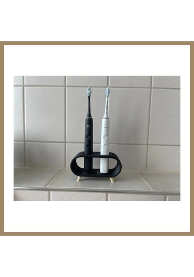 Bezos 3d Baskı Elektrikli Diş Fırçası Standı Çift Diş Fırçalık Ayaklı Modern Banyo Diş Fırçası Tutucu Siyah 22
