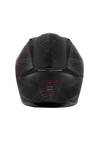 Givi 50.7 Phobia Kapalı Motosiklet Kaskı Mat Siyah - Kırmızı