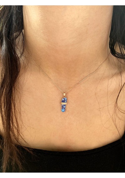Nazar Boncuklu Gold Açık Terlik Kolye Rose - Gold -  Gümüş